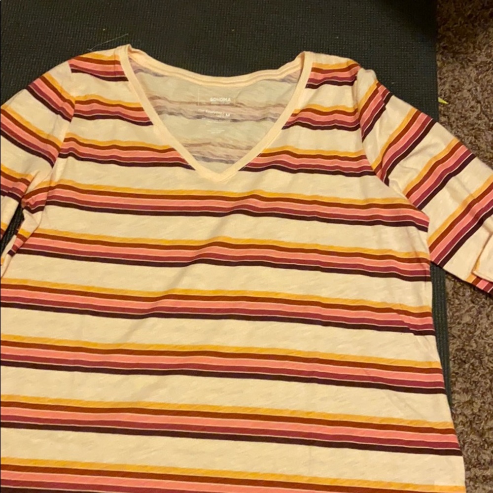 Kohls Striped V-Neck NWOT